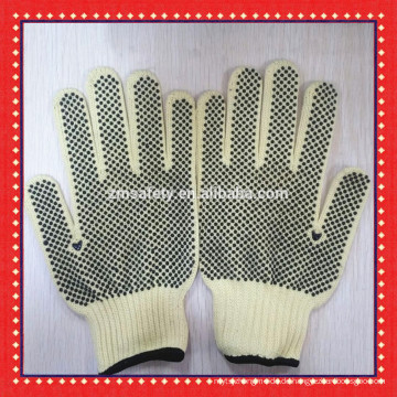 Schnittsicherer Aramid Fiber Handschuh mit PVC-Punkten in der Handfläche